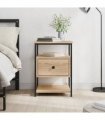 vidaXL Bedside Cabinet Sonoma Oak 40x42x56 cm Engineered Wood
