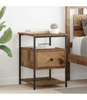 vidaXL Bedside Cabinet Old Wood 40 x 42 x 56 cm Engineered Wood