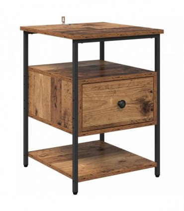 vidaXL Bedside Cabinet Old Wood 40 x 42 x 56 cm Engineered Wood