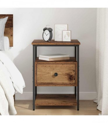 vidaXL Bedside Cabinet Old Wood 40 x 42 x 56 cm Engineered Wood