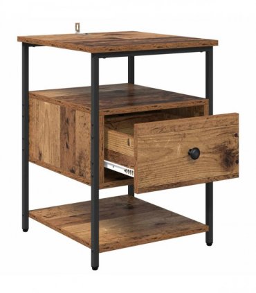 vidaXL Bedside Cabinet Old Wood 40 x 42 x 56 cm Engineered Wood