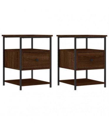 vidaXL Bedside Cabinets 2 pcs Brown Oak 40x42x56 cm Engineered Wood