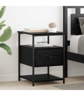 vidaXL Bedside Cabinet Black Oak 40 x 42 x 56 cm Engineered Wood