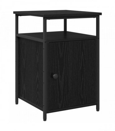 vidaXL Bedside Cabinet with Drawer Black oak Engineered Wood