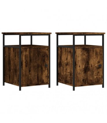 vidaXL Bedside Cabinets 2 pcs Smoked Oak 40x42x60 cm Engineered Wood