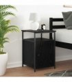 vidaXL Bedside Cabinet with Drawer 2 pcs Black oak Engineered Wood