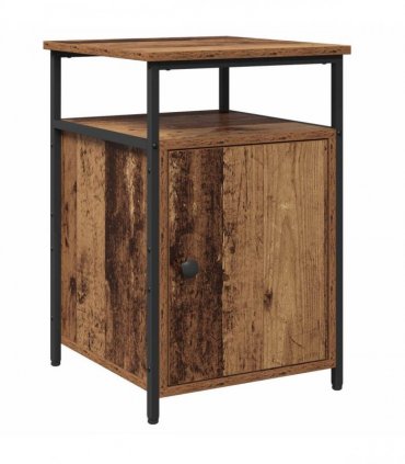 vidaXL Bedside Cabinet with Drawer Old wood Engineered Wood