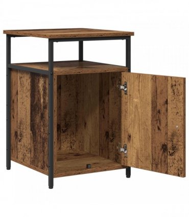 vidaXL Bedside Cabinet with Drawer Old wood Engineered Wood