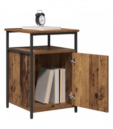 vidaXL Bedside Cabinet with Drawer 2 pcs Old wood Engineered Wood