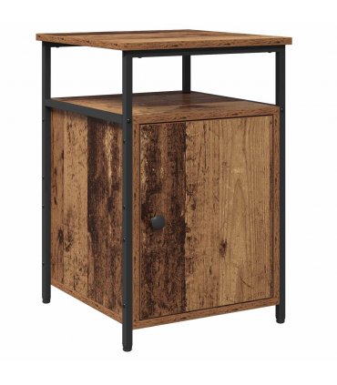 vidaXL Bedside Cabinet with Drawer 2 pcs Old wood Engineered Wood