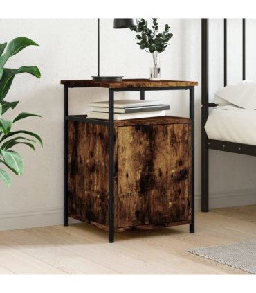 vidaXL Bedside Cabinet Smoked Oak 40x42x60 cm Engineered Wood — V0672041917