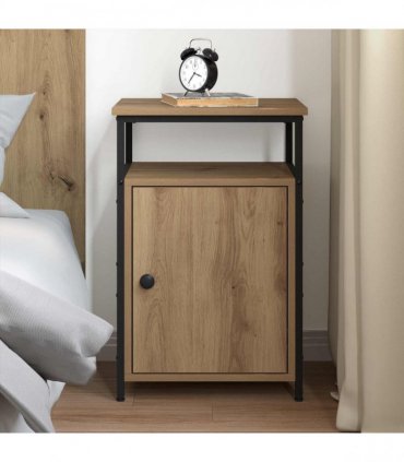 vidaXL Bedside Cabinet with Drawer Artisan oak Engineered Wood