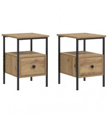 vidaXL Bedside Cabinets 2 pcs Artisan Oak 34x36x50 cm Engineered Wood