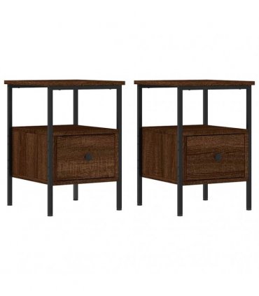vidaXL Bedside Cabinets 2 pcs Brown Oak 34x36x50 cm Engineered Wood
