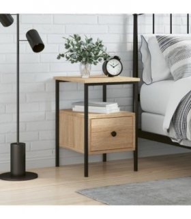 vidaXL Bedside Cabinet Sonoma Oak 34x36x50 cm Engineered Wood