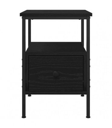 vidaXL Bedside Cabinet 2 pcs Black Oak 34 x 36 x 50 cm Engineered Wood