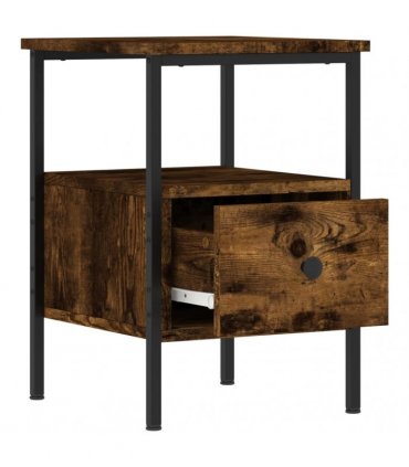 vidaXL Bedside Cabinets 2 pcs Smoked Oak 34x36x50 cm Engineered Wood
