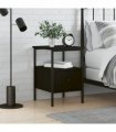 vidaXL Bedside Cabinet Black 34x36x50 cm Engineered Wood