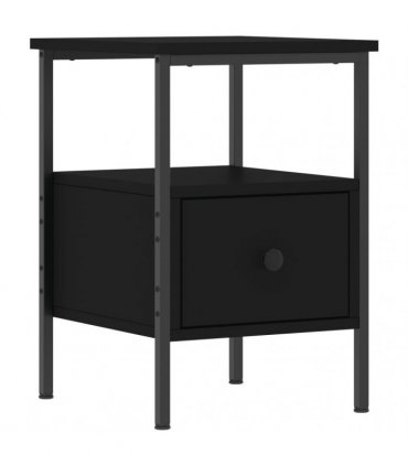 vidaXL Bedside Cabinet Black 34x36x50 cm Engineered Wood