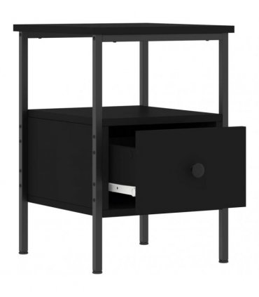 vidaXL Bedside Cabinet Black 34x36x50 cm Engineered Wood
