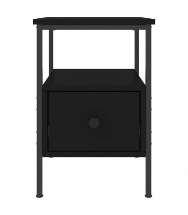 vidaXL Bedside Cabinet Black 34x36x50 cm Engineered Wood