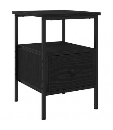 vidaXL Bedside Cabinet Black Oak 34 x 36 x 50 cm Engineered Wood