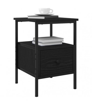 vidaXL Bedside Cabinet Black Oak 34 x 36 x 50 cm Engineered Wood