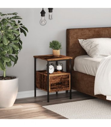 vidaXL Bedside Cabinet Old Wood 34x36x50 cm Engineered Wood