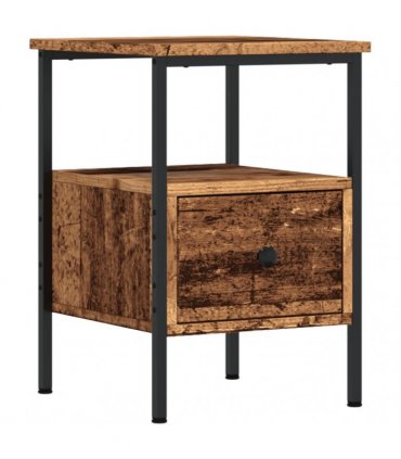 vidaXL Bedside Cabinet Old Wood 34x36x50 cm Engineered Wood