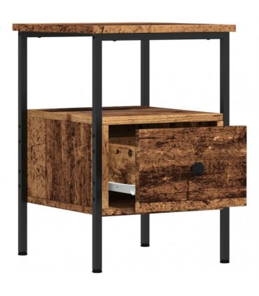 vidaXL Bedside Cabinet Old Wood 34x36x50 cm Engineered Wood