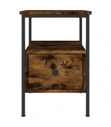 vidaXL Bedside Cabinet Smoked Oak 34x36x50 cm Engineered Wood