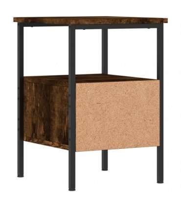 vidaXL Bedside Cabinet Smoked Oak 34x36x50 cm Engineered Wood
