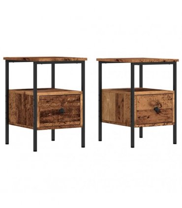 vidaXL Bedside Cabinets 2 pcs Old Wood 34x36x50 cm Engineered Wood