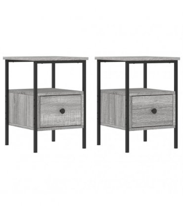 vidaXL Bedside Cabinets 2 pcs Grey Sonoma 34x36x50 cm Engineered Wood