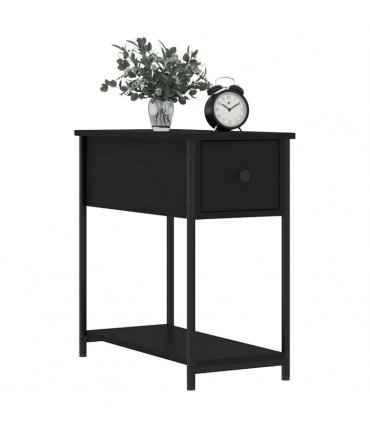 vidaXL Bedside Cabinet | Set of 2 | Black | Engineered wood, iron | Compact