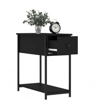 vidaXL Bedside Cabinet | Set of 2 | Black | Engineered wood, iron | Compact