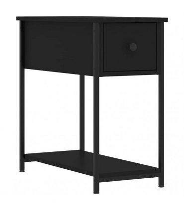 vidaXL Bedside Cabinet | Set of 2 | Black | Engineered wood, iron | Compact