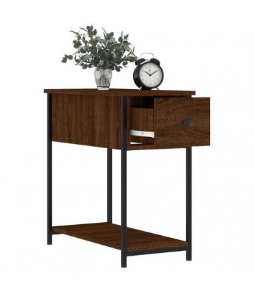 vidaXL Bedside Cabinet | Set of 2 | Brown Oak | Engineered wood, iron | Modern