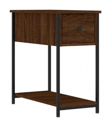 vidaXL Bedside Cabinet | Set of 2 | Brown Oak | Engineered wood, iron | Modern