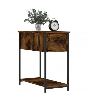 vidaXL Bedside Cabinet | Set of 2 | Smoked Oak | Engineered wood, iron