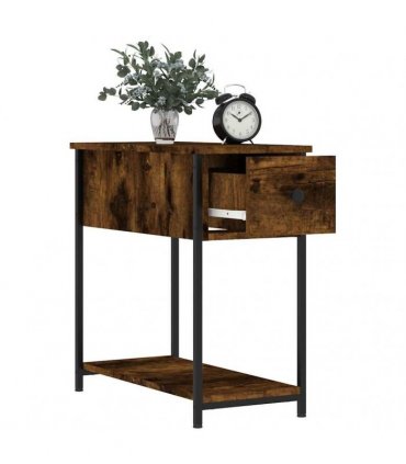 vidaXL Bedside Cabinet | Set of 2 | Smoked Oak | Engineered wood, iron