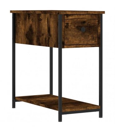 vidaXL Bedside Cabinet | Set of 2 | Smoked Oak | Engineered wood, iron