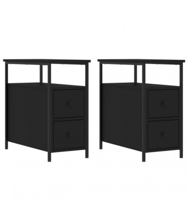 vidaXL Bedside Cabinets 2 pcs Black 30x60x60 cm Engineered Wood