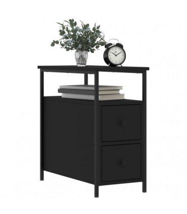 vidaXL Bedside Cabinets 2 pcs Black 30x60x60 cm Engineered Wood