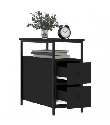 vidaXL Bedside Cabinets 2 pcs Black 30x60x60 cm Engineered Wood