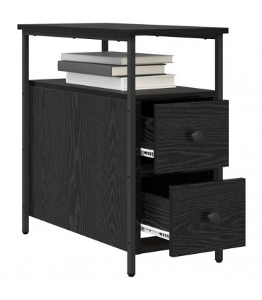 vidaXL Bedside Cabinet 2 pcs Black oak 30 x 60 x 60 cm Engineered wood