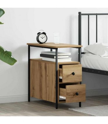 vidaXL Bedside Cabinet Artisan oak 30 x 60 x 60 cm Engineered wood