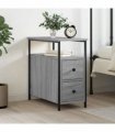 vidaXL Bedside Cabinet Grey Sonoma 30x60x60 cm Engineered Wood