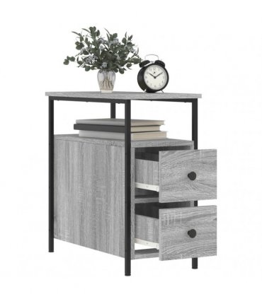 vidaXL Bedside Cabinet Grey Sonoma 30x60x60 cm Engineered Wood