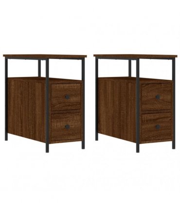 vidaXL Bedside Cabinets 2 pcs Brown Oak 30x60x60 cm Engineered Wood